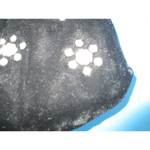 *Vintage Black Velvet Bead and Rhinestone Cloth Divided Clutch Evening Bag - Picture 4 of 9